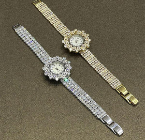 Elegant Pearl Halo Watch
