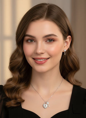 Heart Lock & Key Charm Set